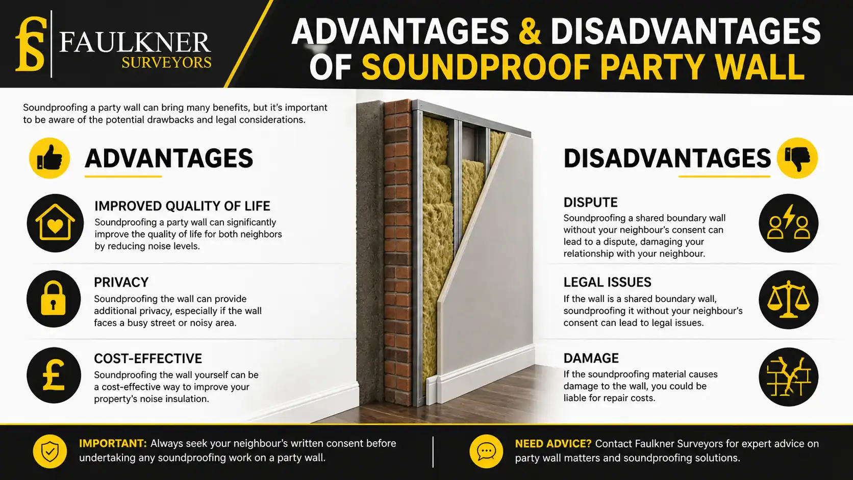 Can you soundproof a Party wall? 2 Advantages and Disadvantages of Soundproof Party Wall Norwich