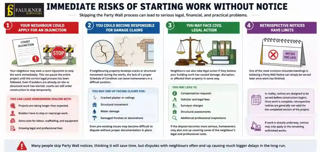 What Happens If You Start Work Without a Party Wall Notice? 1 Immediate Risks of Starting Work Without Party Wall Notice Norwich