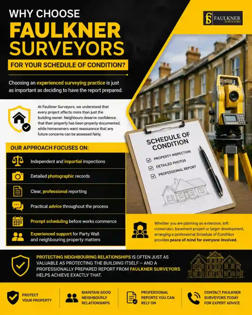 Schedule of Condition: What It Is and Why It Protects Both Neighbours 3 Why Choose Faulkner Surveyors for Your Schedule of Condition Norwich?